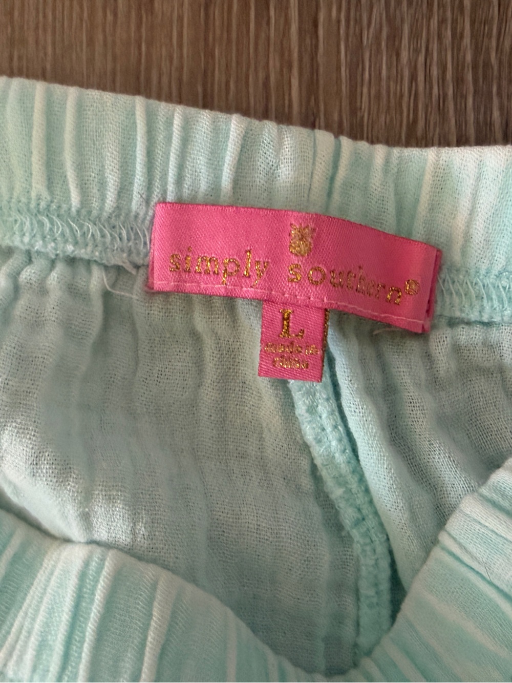 Simply Southern Women’s Light Aqua Cotton Pajama Set - Picture 5 of 6